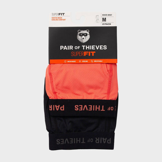 Pair of Thieves Men's 2pk Super Fit Boxer Briefs - Large - Coral Pink