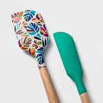 2pc Silicone Mini Spatula Set Teal/Print - Tabitha Brown for Target