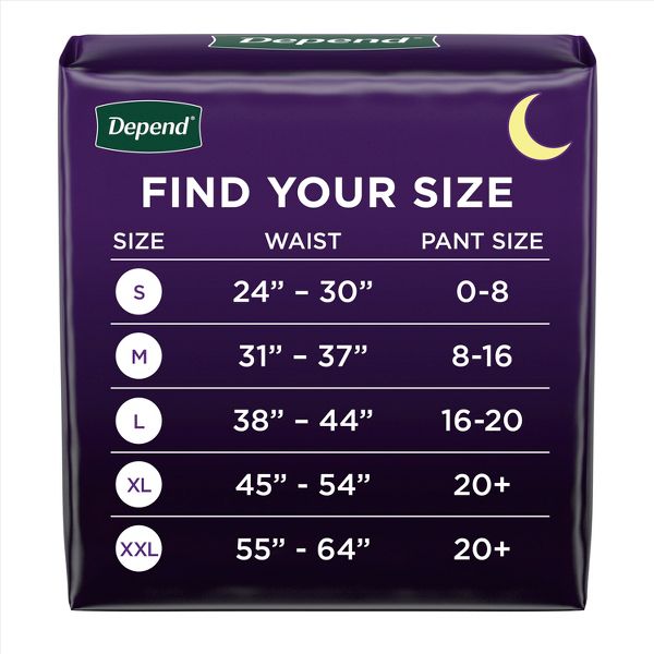 Depend Night Defense Adult Incontinence Underwear for Women - Size Large 16/20 - 22 Count - Overnight Absorbency - Blush