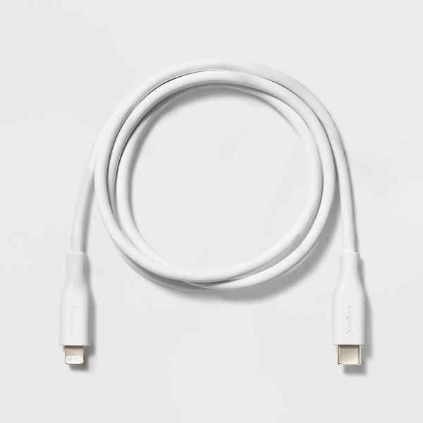 3' Lightning to USB-C Silicone Cable - White - heyday™