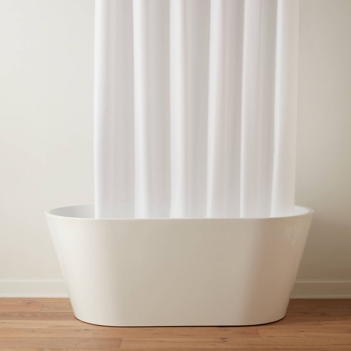 71"x71" RPET Fabric Mid Weight Shower Liner - Color: White - Threshold™