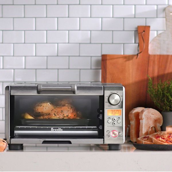 Breville 1800W Mini Smart Toaster Oven Stainless Steel BOV450XL: Countertop, 4-Slice, Dual Rack, Auto Shut-Off