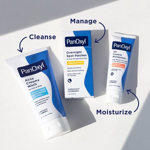 PanOxyl 4% Benzoyl Peroxide Acne Creamy Wash for Face & Body - Unscented - 6oz