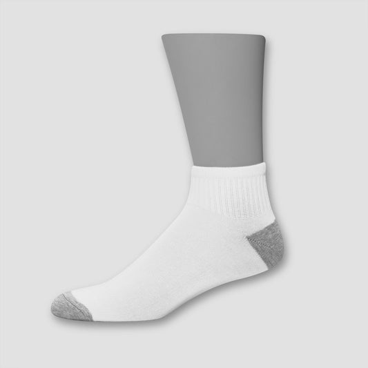 Hanes Men's Lightweight Comfort Super Value Ankle Socks - White/Gray - Size 6-12 - 20Pk