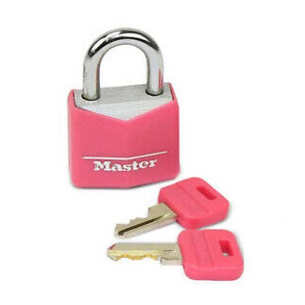 Master Lock 40mm Keyed Lock Pink: Padlock for Lockers, Backpack, Tool Box, Cabinet, Hardened Steel, Pin-Tumbler Mechanism
