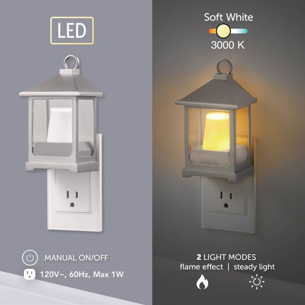 Globe Electric LED On/OFF Switch Flameless Candle Night Light with 2 Light Modes