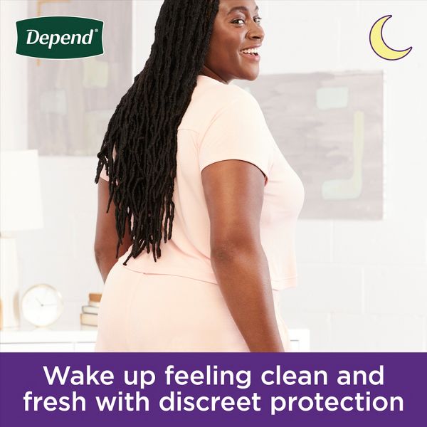 Depend Night Defense Adult Incontinence Underwear for Women - Size Large 16/20 - 22 Count - Overnight Absorbency - Blush