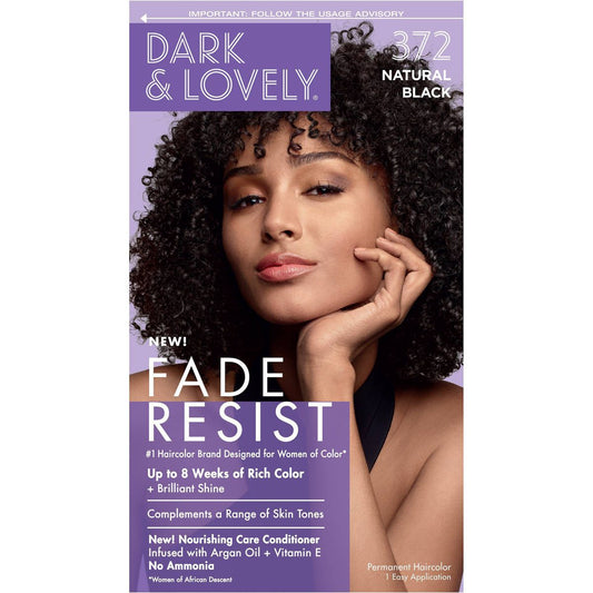 Dark and Lovely Fade Resist Rich Conditioning Hair Color - 372 Natural Black