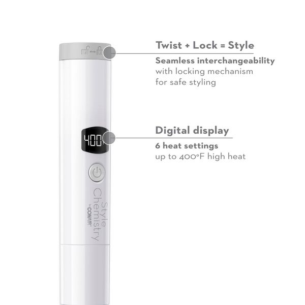 Conair Style Chemistry Flat Iron Attachment For Use With Style Chemistry Starter Kit Power Handle - 1"