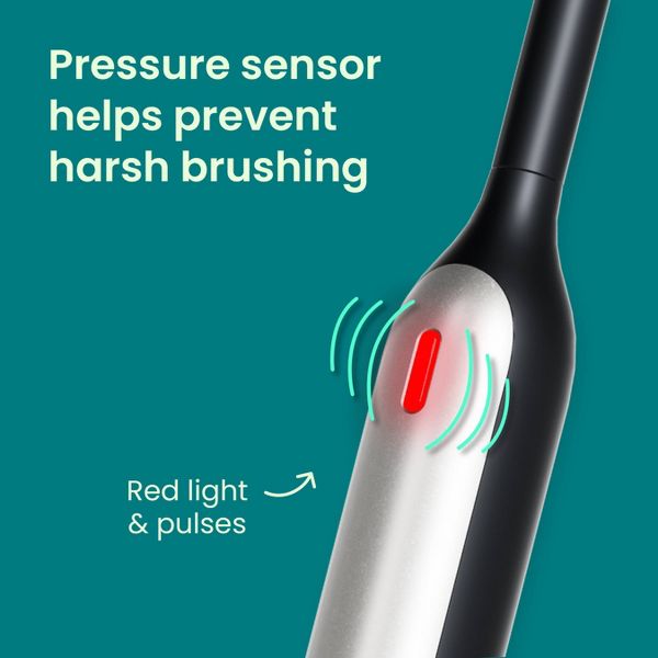quip Rev Oscillating Rechargeable Electric Toothbrush + Travel Case - Black/Silver