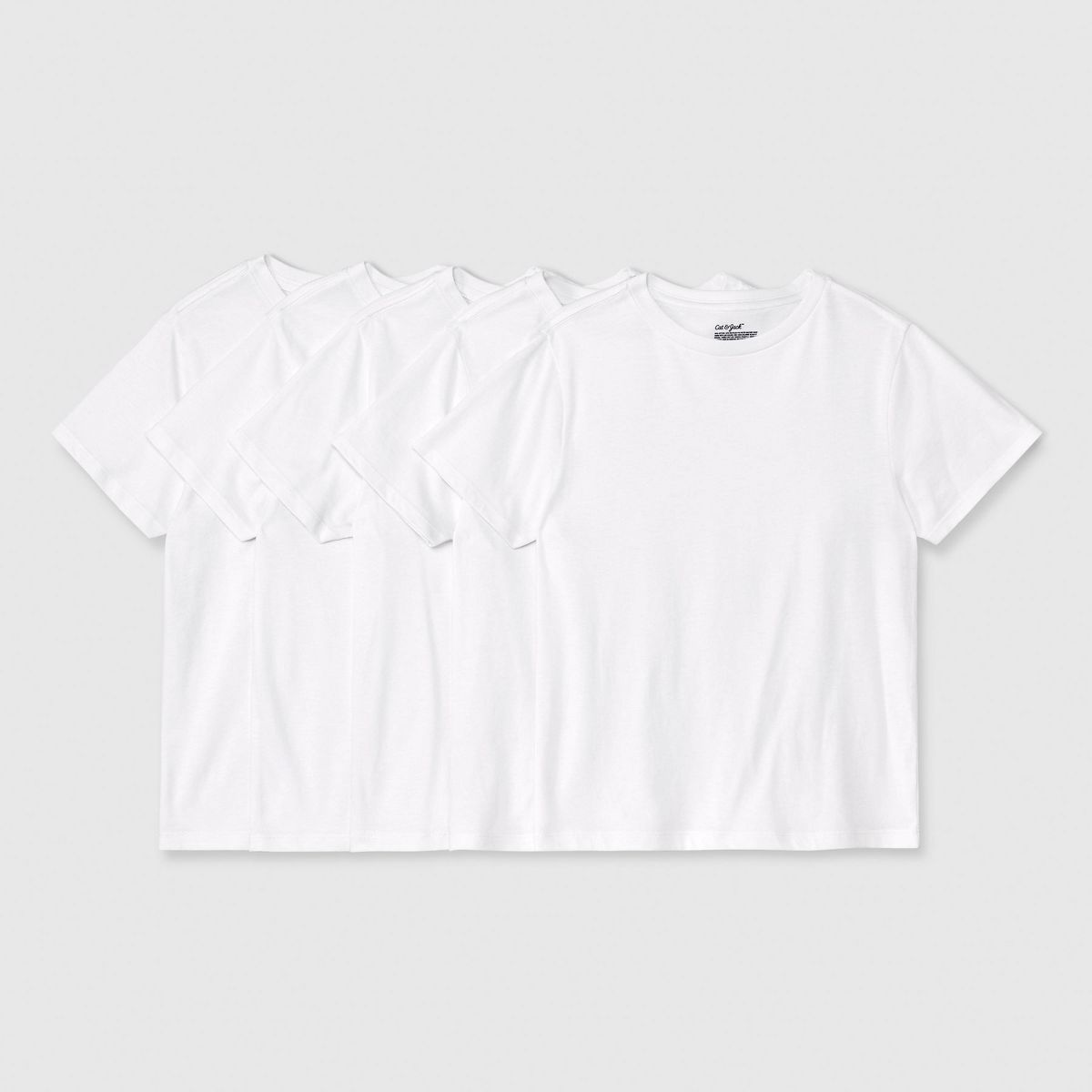 Boys' 5pk Crew Neck T-shirt - White XS(4/5) - Cat & Jack™