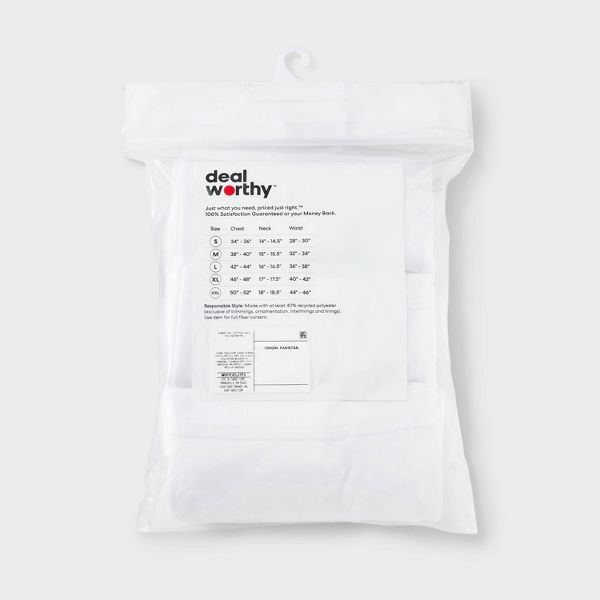 Men's Crewneck T-Shirt 3pk - Dealworthy™ White - XL