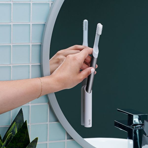 quip Sonic Brush Head Refill - 4 Brush Heads - White & Gray