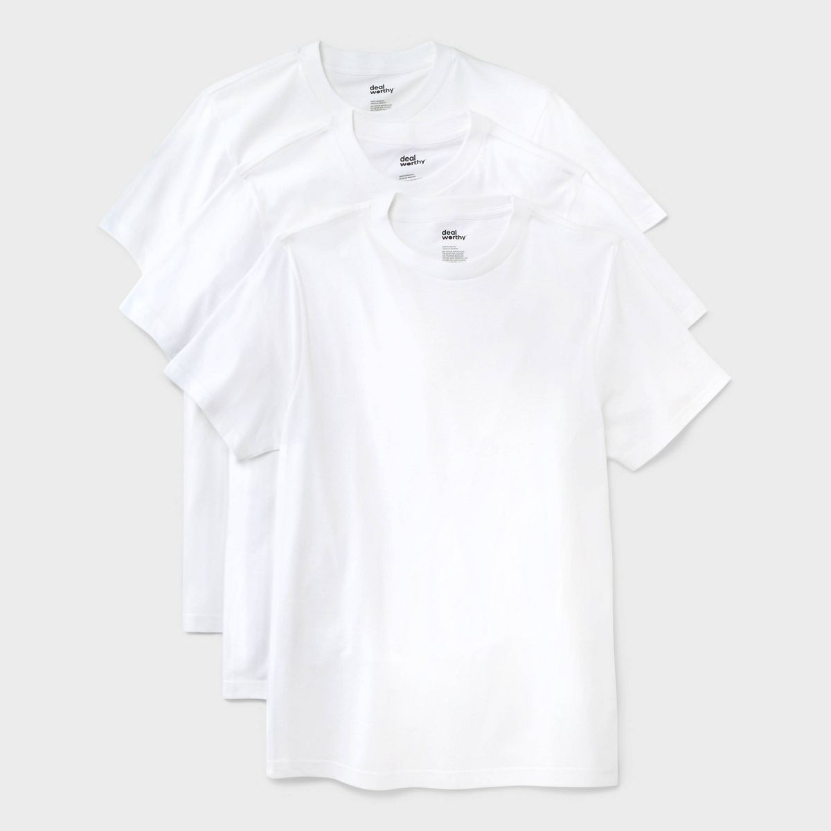 Men's Crewneck T-Shirt 3pk - Dealworthy™ White - XL