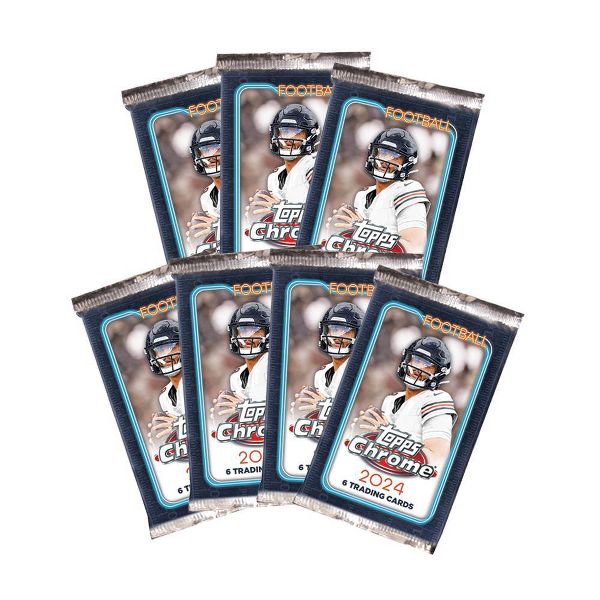 2024 Topps Chrome Football Trading Card Mega Box