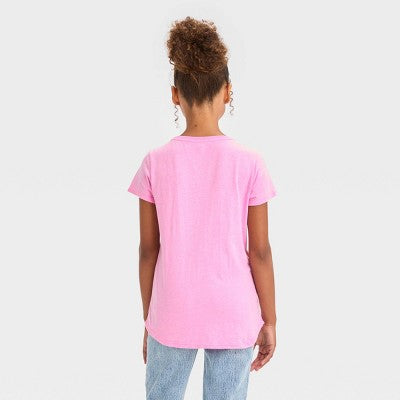 Girls' Barbie Short Sleeve Graphic T-Shirt - Pink L