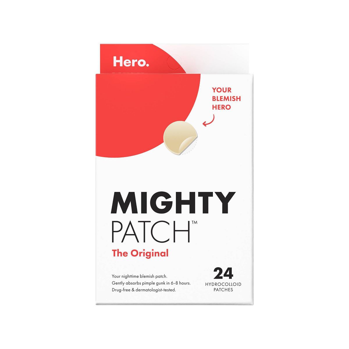 Hero Cosmetics Mighty Patch Original Acne Pimple Patches - 24 Count