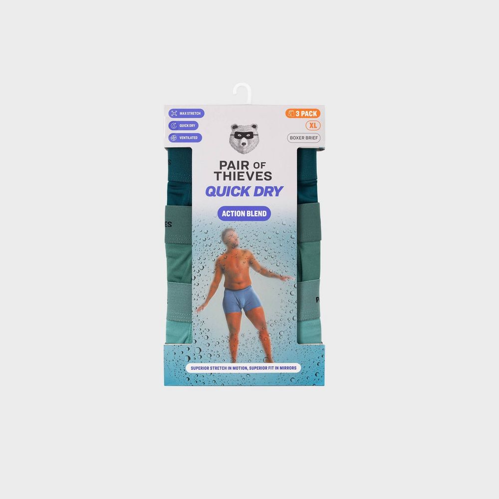 Pair of Thieves Men's Quick Dry Boxer Briefs 3pk - Medium
