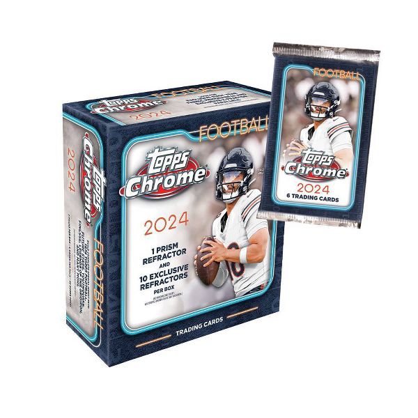 2024 Topps Chrome Football Trading Card Mega Box