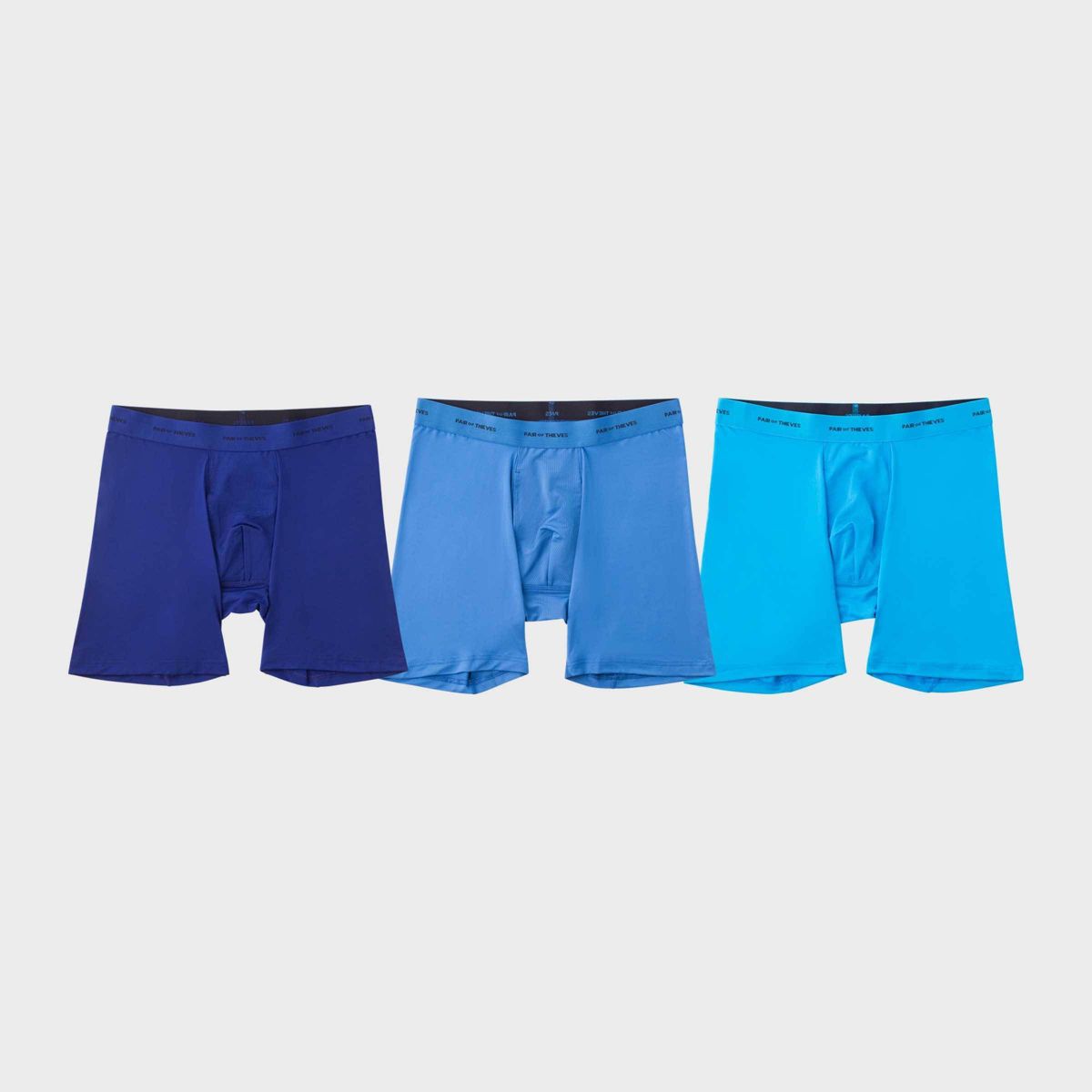 Pair of Thieves Men's Quick Dry Long Leg Boxer Briefs 3pk - Blue - L (34/36)