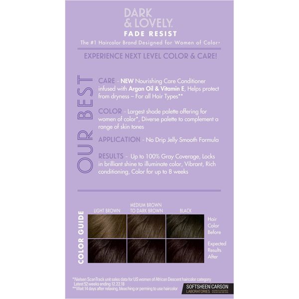 Dark and Lovely Fade Resist Rich Conditioning Hair Color - 372 Natural Black
