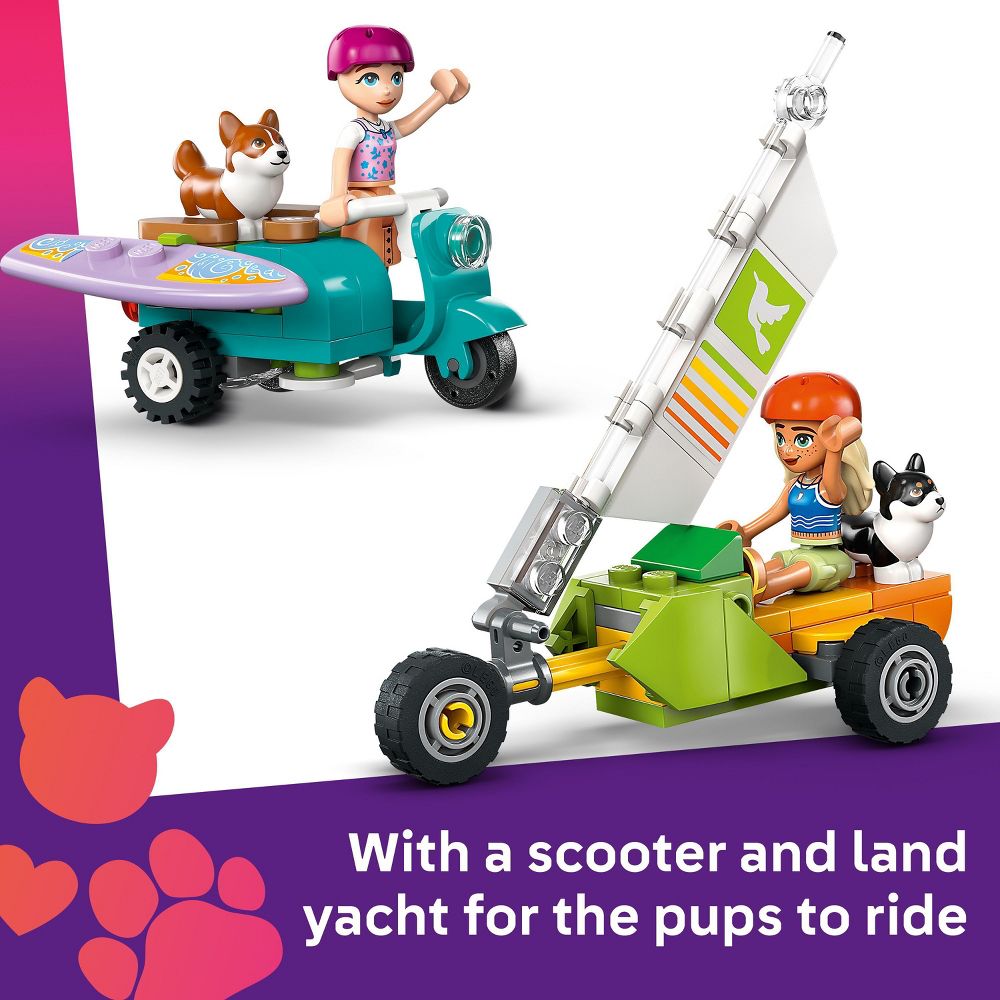 LEGO Friends Surfing Dogs and Scooter Adventure Pretend Play Building Toy