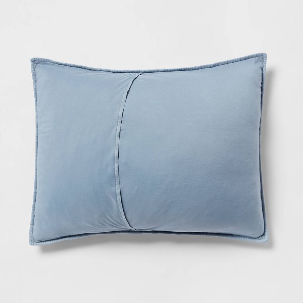 Garment Washed Paisley Stitch Quilt Sham - Standard - Sky Blue - Threshold™