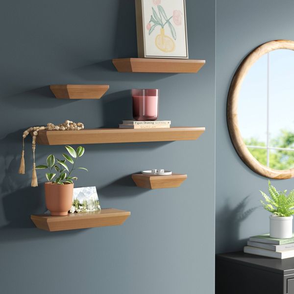 5pc Wedge Shelves - Black Wood Finish - Threshold™