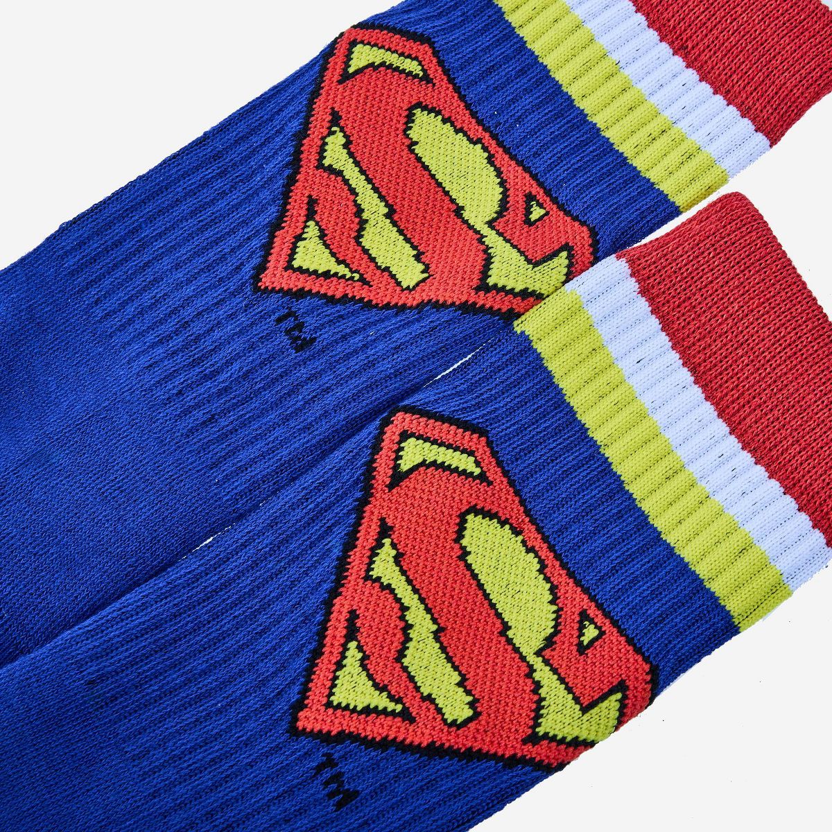 Men's Superman Athletic Crew Socks - Blue 6-12