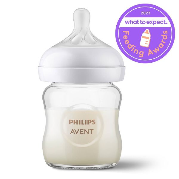 Philips Avent Glass Baby Bottle with Natural Response Nipple - 4oz/3pk
