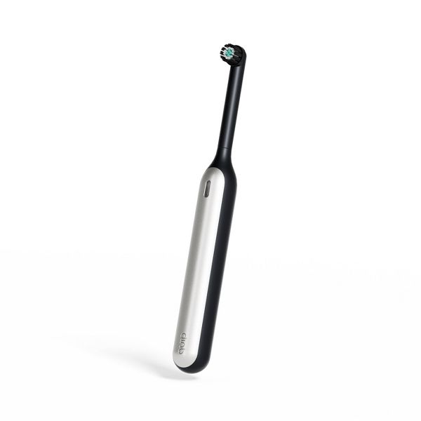 quip Rev Oscillating Rechargeable Electric Toothbrush + Travel Case - Black/Silver