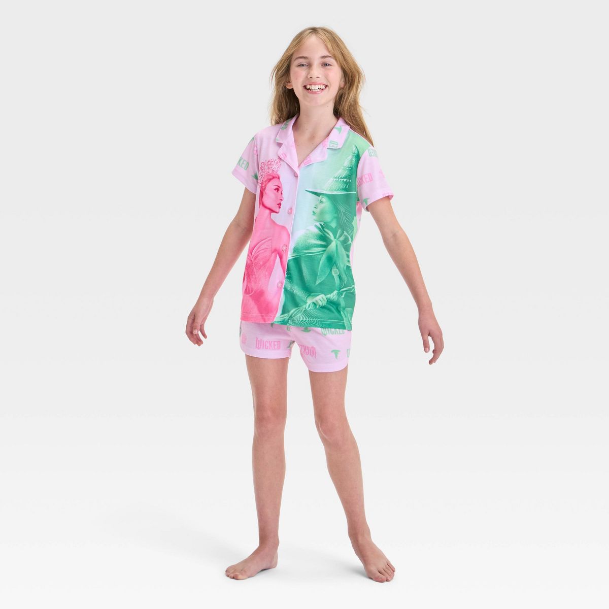 Girls' Wicked Pajama Set - Light Pink - Large (10/12)
