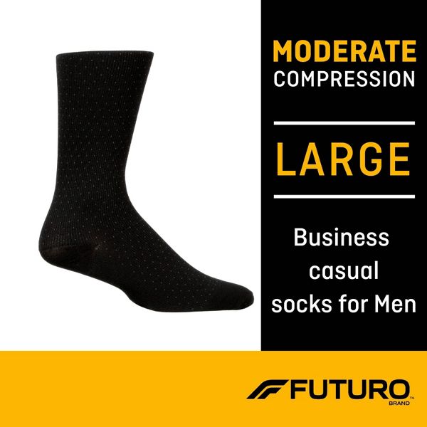 FUTURO Men's Business Casual Socks - Black - Size: L 10.5-12