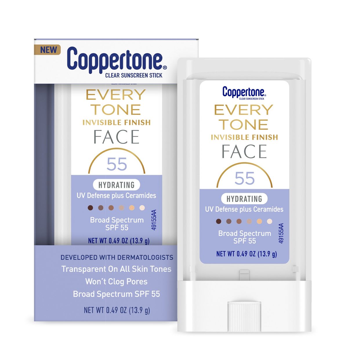 Coppertone Every Tone Sunscreen Face Stick - SPF 55+ - 0.49 fl oz