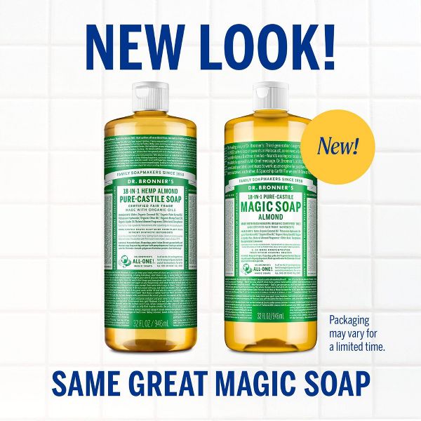 Dr. Bronner's Magic Pure Castile Liquid Soap Bodywash - Almond - 32 fl oz