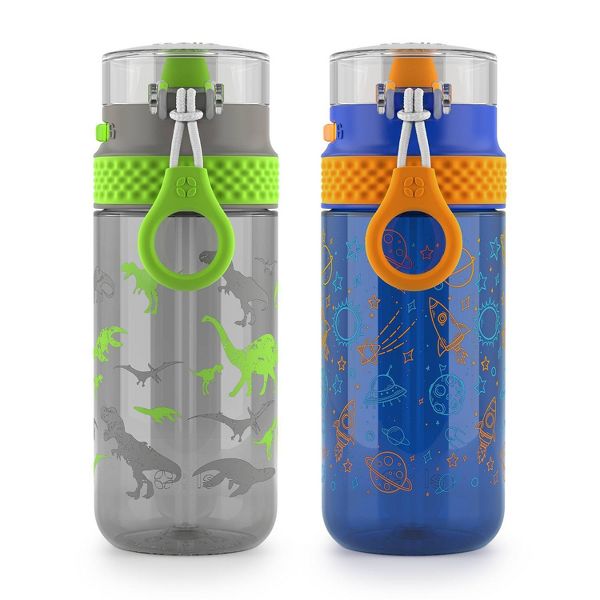 Ello 16oz 2pk Plastic Stratus Kids' Water Bottles