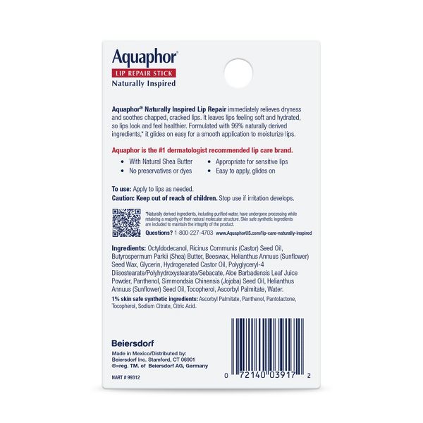 Aquaphor Lip Naturals-Aloe Blister Dual Pack - 0.34oz