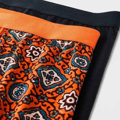 Men's Medallion Print Boxer Briefs 2pk - Goodfellow & Co™ Orange M