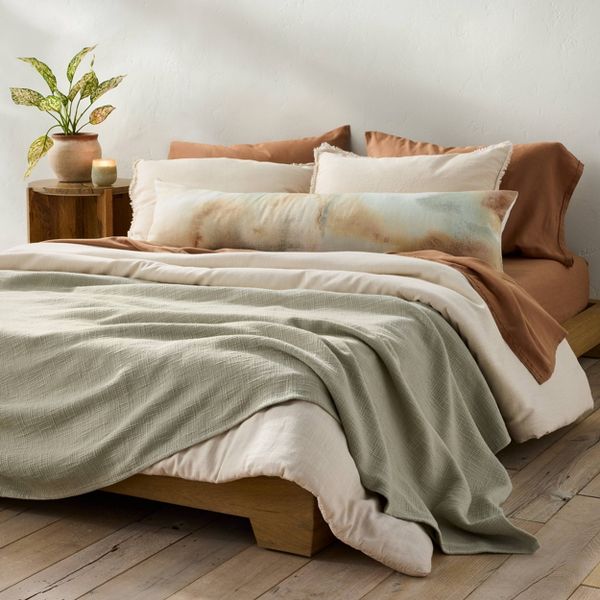 Heavyweight Linen Blend Comforter & Sham Set - Color Natural - SizeKing/California King - Casaluna™