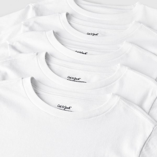 Boys' 5pk Crew Neck T-shirt - White XS(4/5) - Cat & Jack™