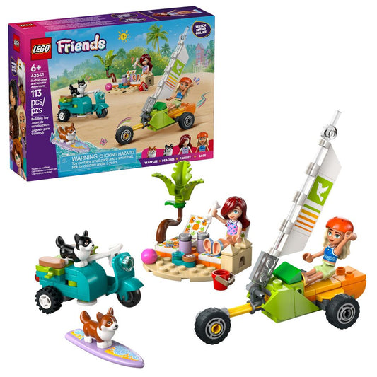 LEGO Friends Surfing Dogs and Scooter Adventure Pretend Play Building Toy