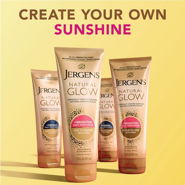 Jergens Natural Glow Daily Moisturizer Self Tanner Body Lotion Sunless Tanning - Fair to Medium 7.5 fl oz