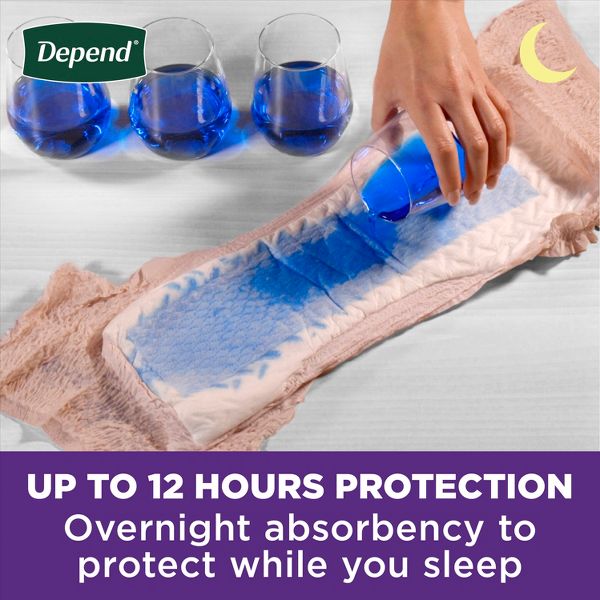 Depend Night Defense Adult Incontinence Underwear for Women - Size Large 16/20 - 22 Count - Overnight Absorbency - Blush