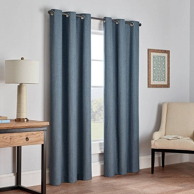 42"x63" Eclipse Blackout Windsor Window Curtain Panel Slate Gray: Thermal Insulated, Grommet Top, Modern Decor