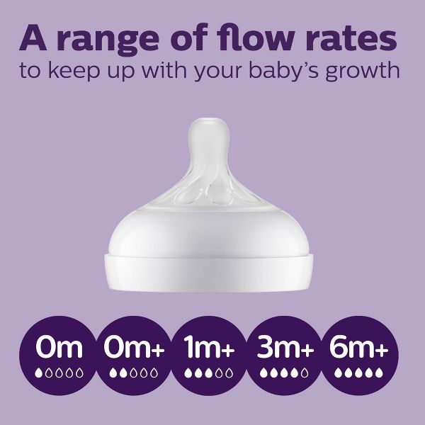Philips Avent Glass Baby Bottle with Natural Response Nipple - 4oz/3pk
