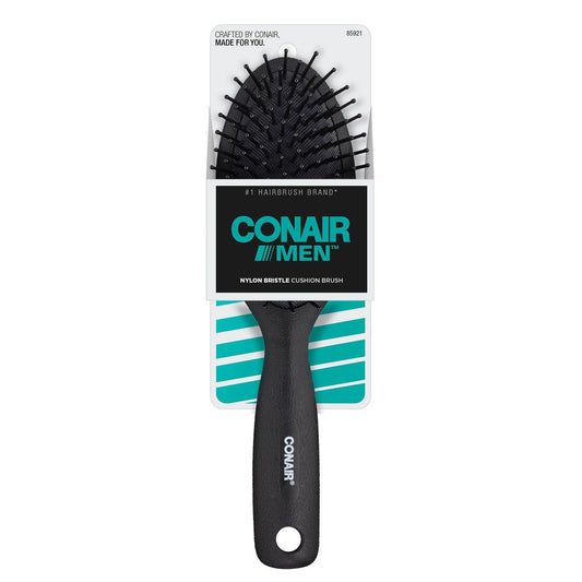 CONAIRMAN Cushion Nylon Bristle Hair Brush - All Hair - Trial Size - Black