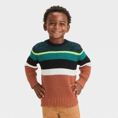 Toddler Boys' Colorblock Pullover Crewneck Sweater - Cat & Jack™ 2T