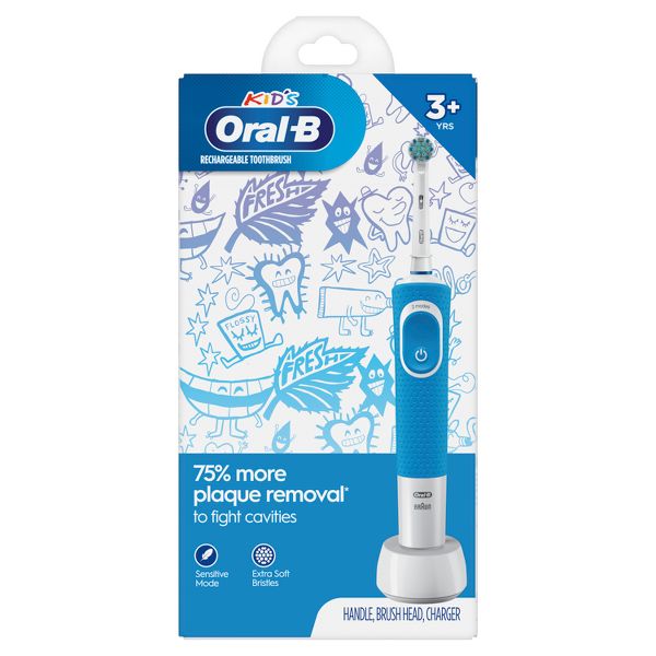 Oral-B Kids Electric Toothbrush with Sensitive Brush Head and Timer, for Kids 3+