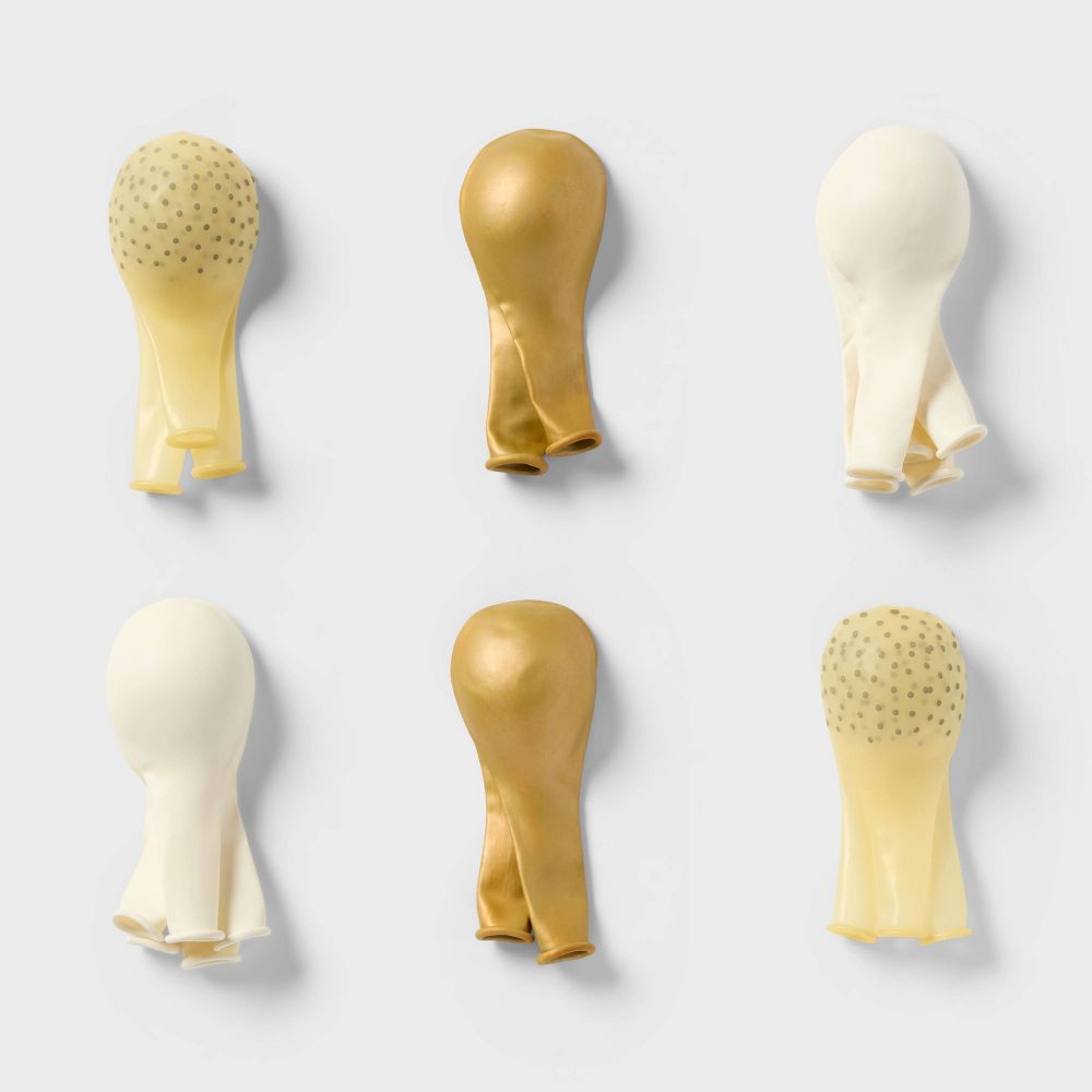 Gold and White Confetti Balloon Pack - Spritz™