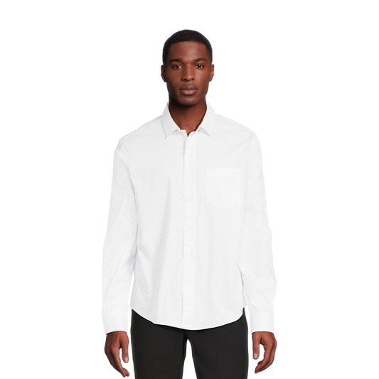 Men's Long Sleeve Poplin Button-Up Shirt - 2XL